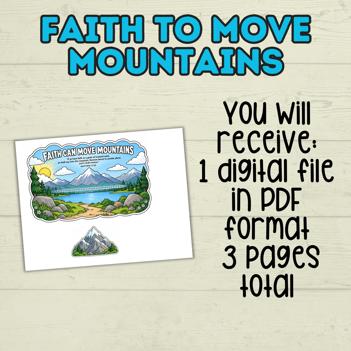 Faith Can Move Mountains Craft, Faith Craft, Scripture Craft, Bible Craft, Sunday School Craft for Kids, Primary Craft, Homeschool, VBS