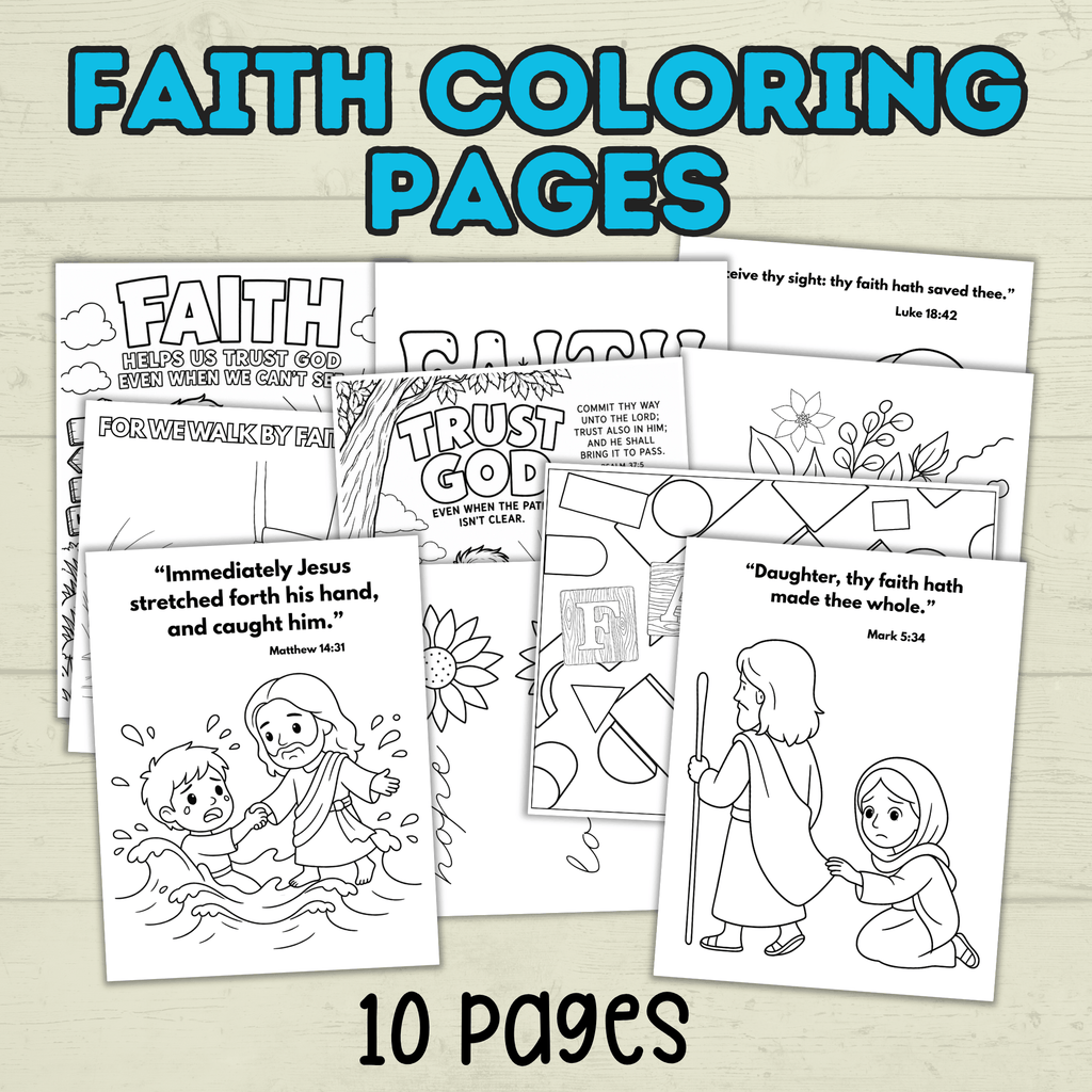 Free Faith Coloring Pages for Kids and Families for Sunday School and Church
