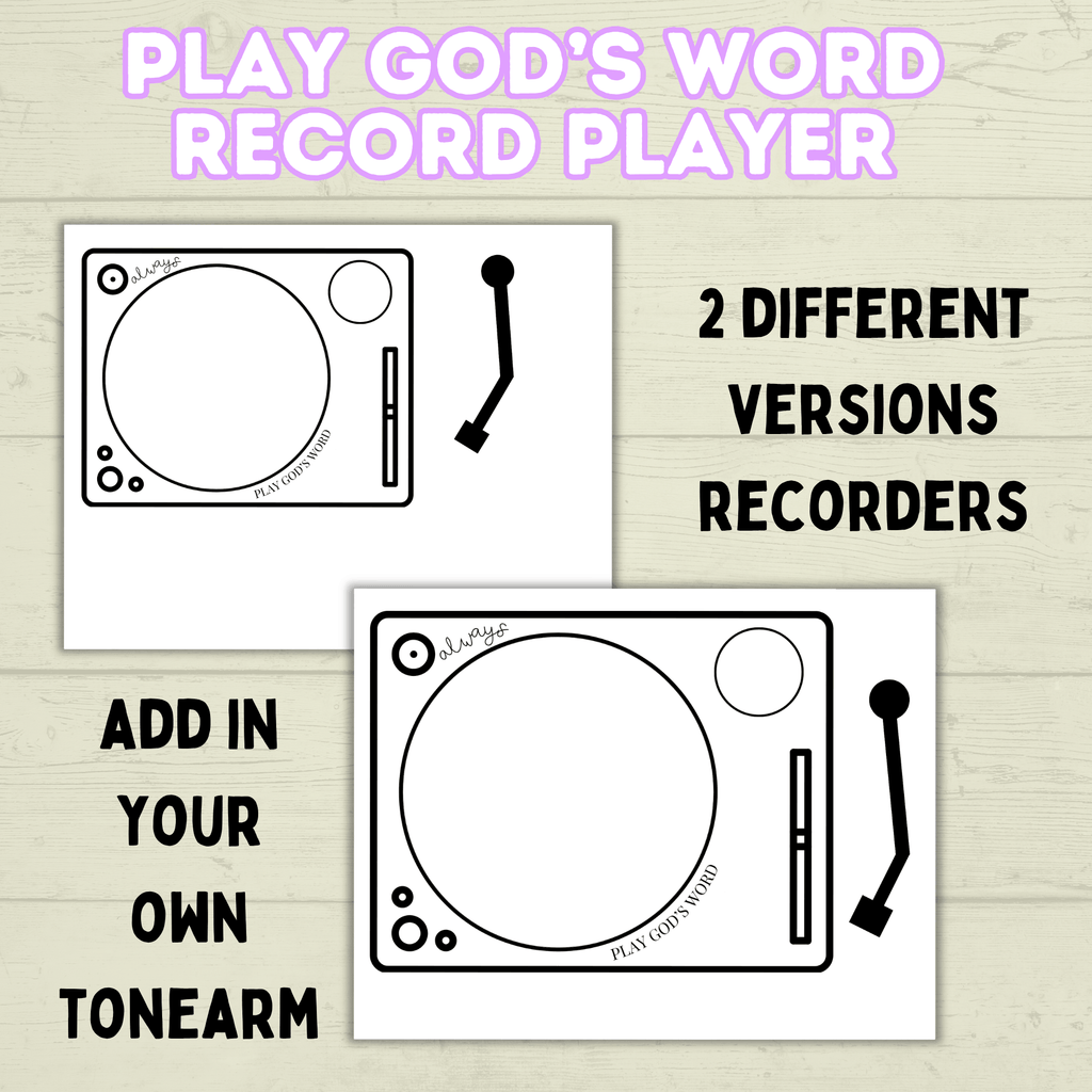 Sunday School Craft, Record Player Craft, God's Word Craft, Bible Craft, Scripture Craft, Bible Lesson, Christian Activity, Cut and Paste