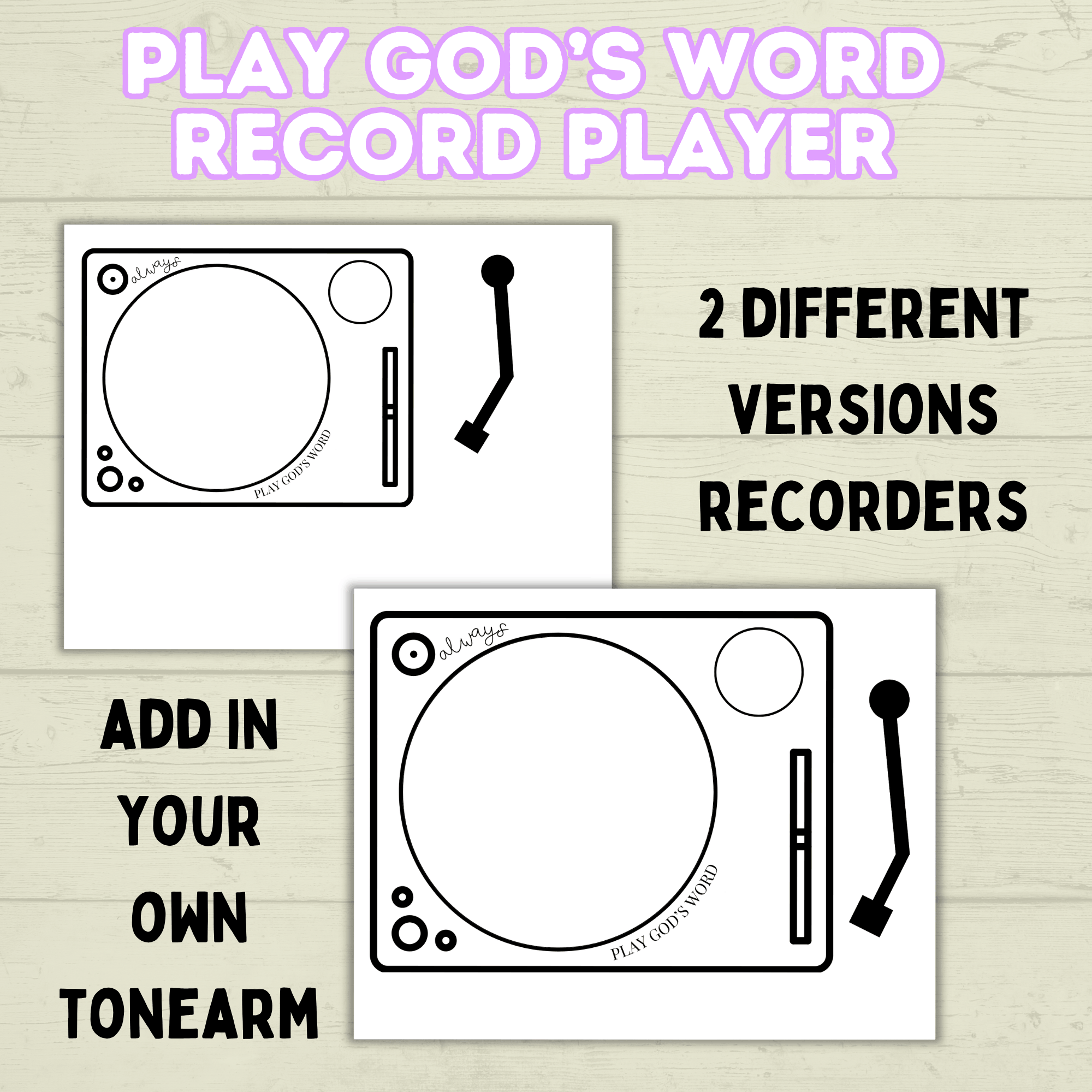 Sunday School Craft, Record Player Craft, God's Word Craft, Bible Craft, Scripture Craft, Bible Lesson, Christian Activity, Cut and Paste