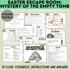 Bible Escape Room | Easter Escape Room | Mystery of the Empty Tomb Escape Room | Printable Escape Room | Easter Games | Escape Room for Kids