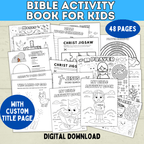 Bible Games | Bible Activity Sheets | Bible Placemat Activity Sheets | Bible Activity Pages for Kids | Homeschool | Vacation Bible School