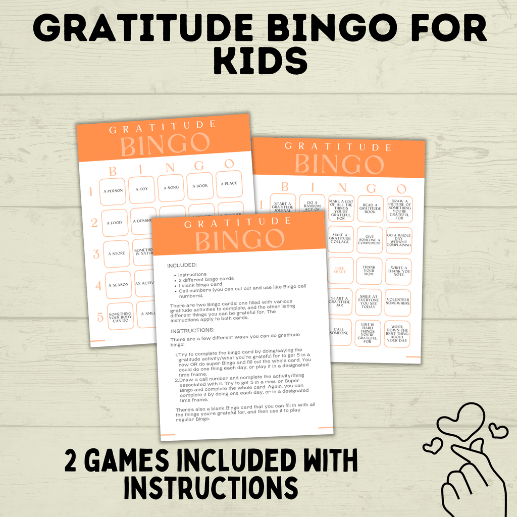 Gratitude Bingo for Kids | Bingo for Kids | Gratitude Game | Thanksgiving Game | Grateful Game | Thankful Game| PDF digital download