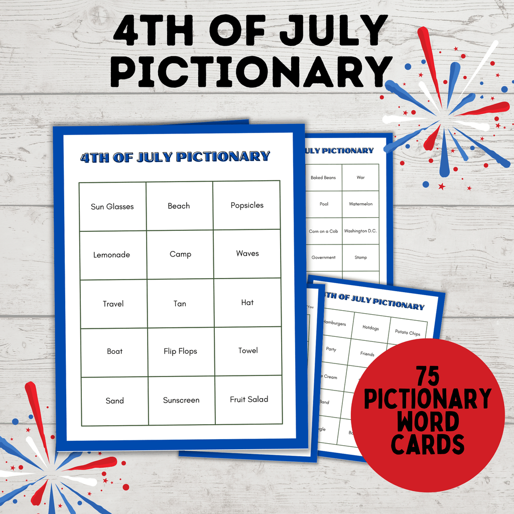 4th of July Pictionary and Charades for Kids