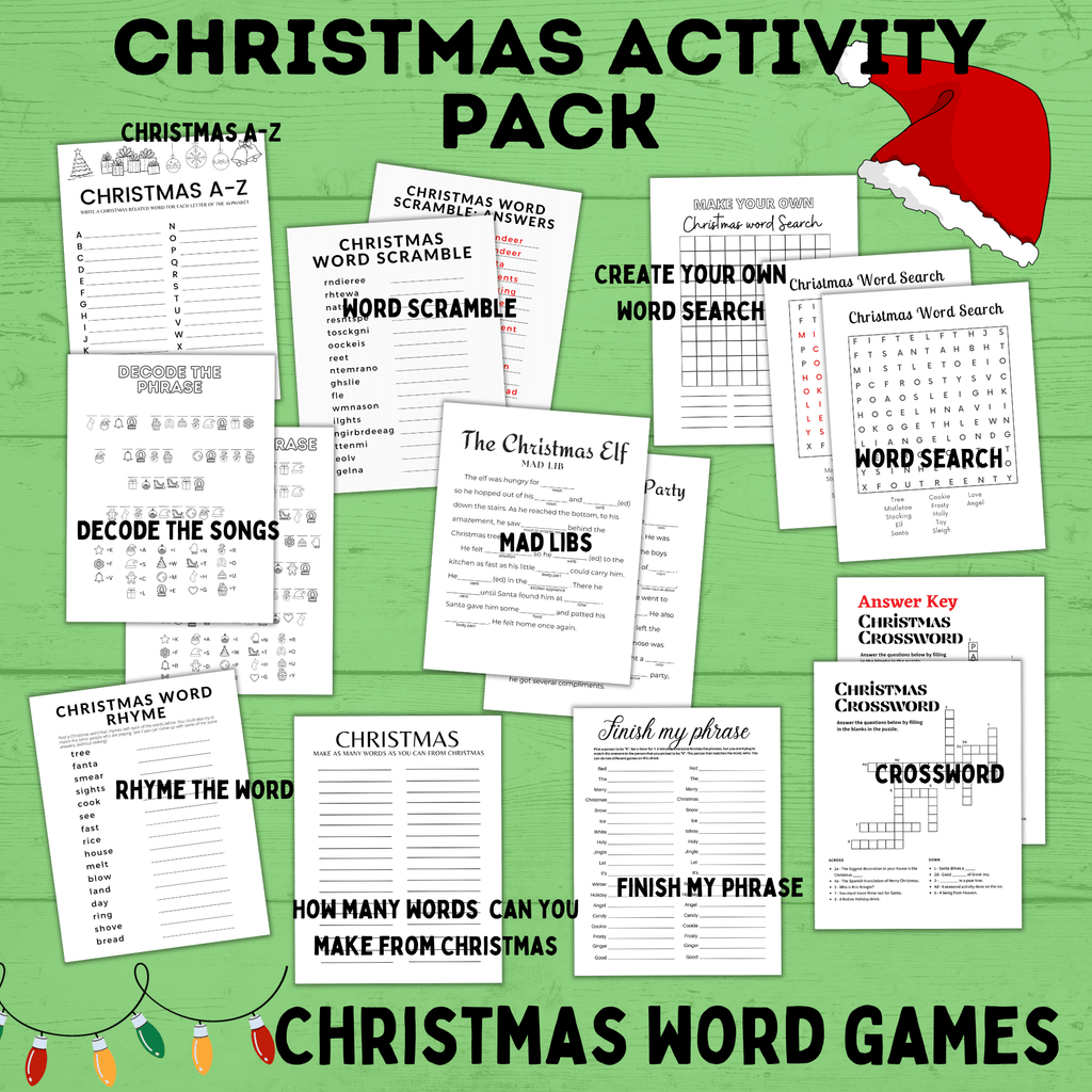 Christmas Activity Pack for Kids | Kids Christmas Activities | Christmas Printables | Christmas Games for Kids | Christmas Crafts