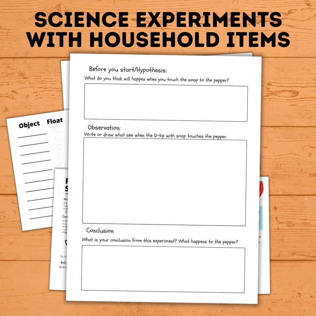 Kids Science Experiments | Kids STEM | Science Experiment Printables | Science Project for Kids | Science Experiment Sheet | Kids Science