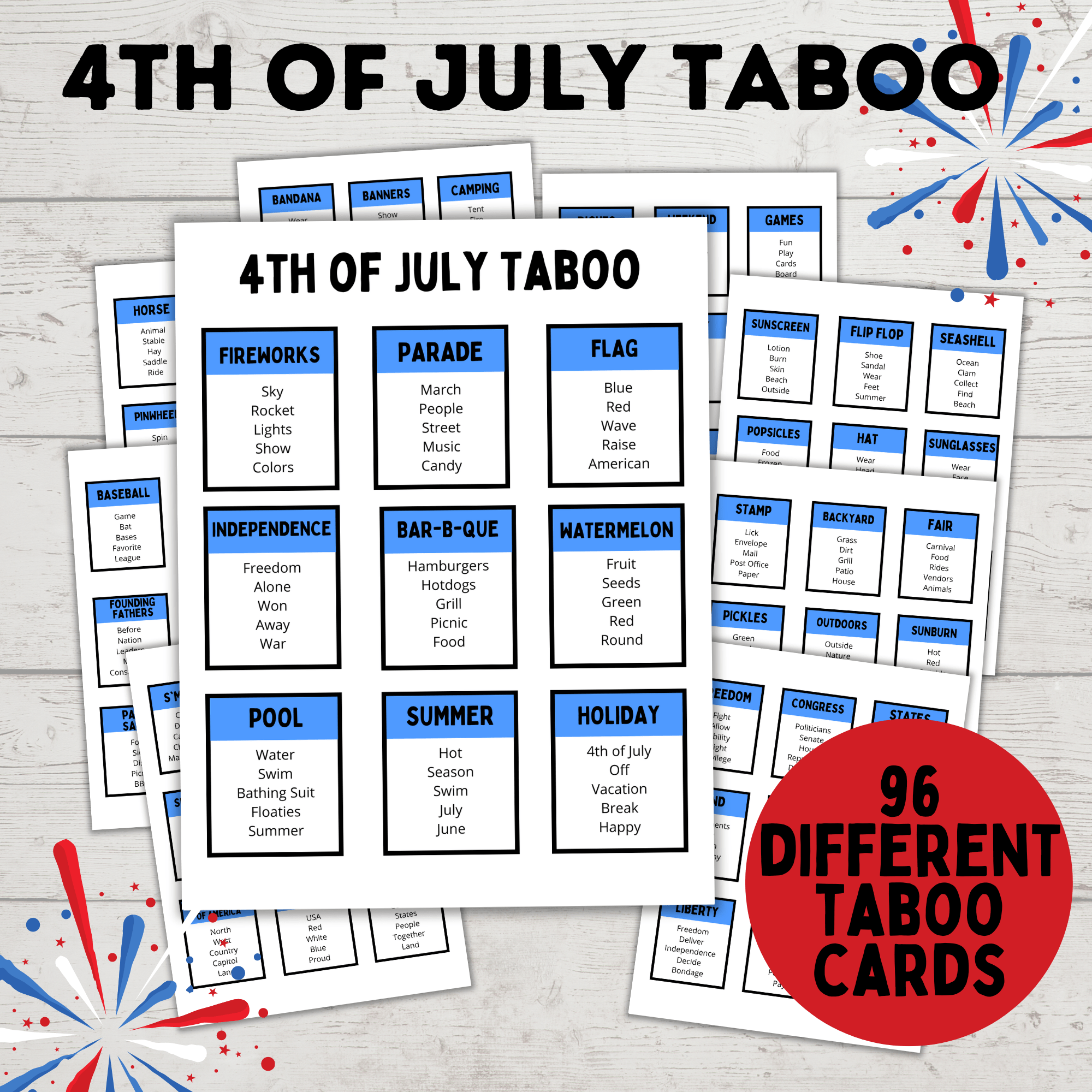 4th of July Taboo Game for Kids and Adults | Games for Kids