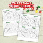 Christmas Word Search Puzzles for Kids, Fun Printable Game, Holiday Activity