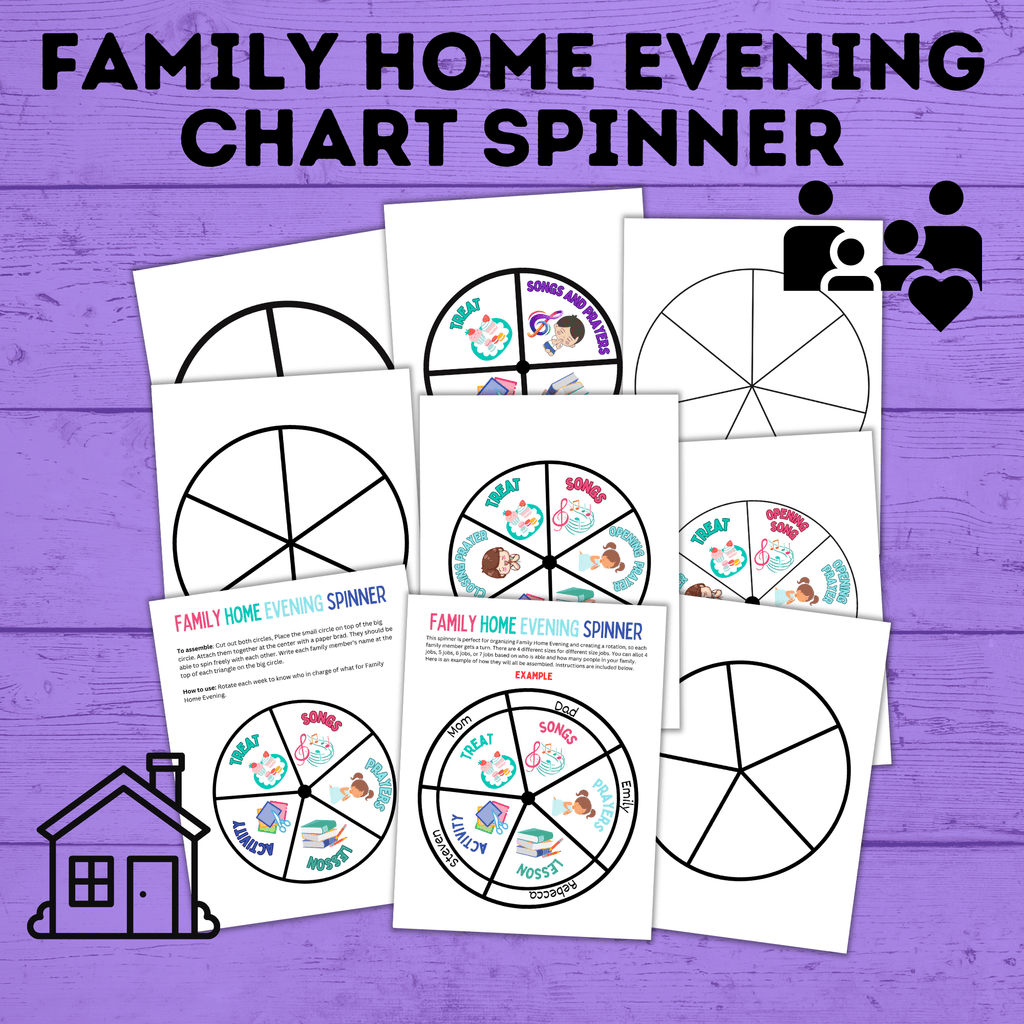 Family Home Evening Schedule Spinner | FHE Scheduler | FHE Chart