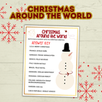 Printable Party Game Christmas for Kids, Around the World, Holiday Family Reunion Activity