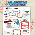 All About Me Questionnaire Survey Christmas, Kids Holiday Activity, Classroom, Sunday School