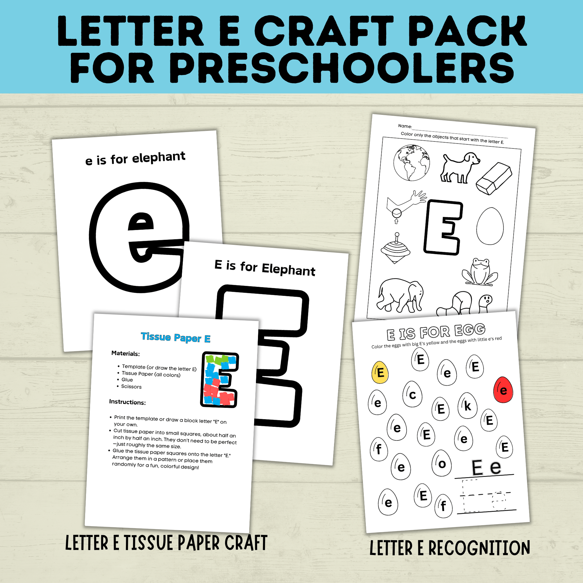 Letter E Crafts for Kids | Preschool Crafts | Alphabet Crafts | Toddler Crafts | Letter Crafts | Kids Crafts | Letter E Printables