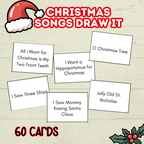 Christmas Printable Song Party Game for Kids and Family, Draw It, Charades