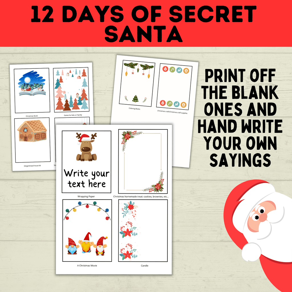 Christmas Gifts | 12 Days of Secret Santa for Kids | Christmas Games | Christmas Activities for Kids | Secret Santa | Christmas Cards |