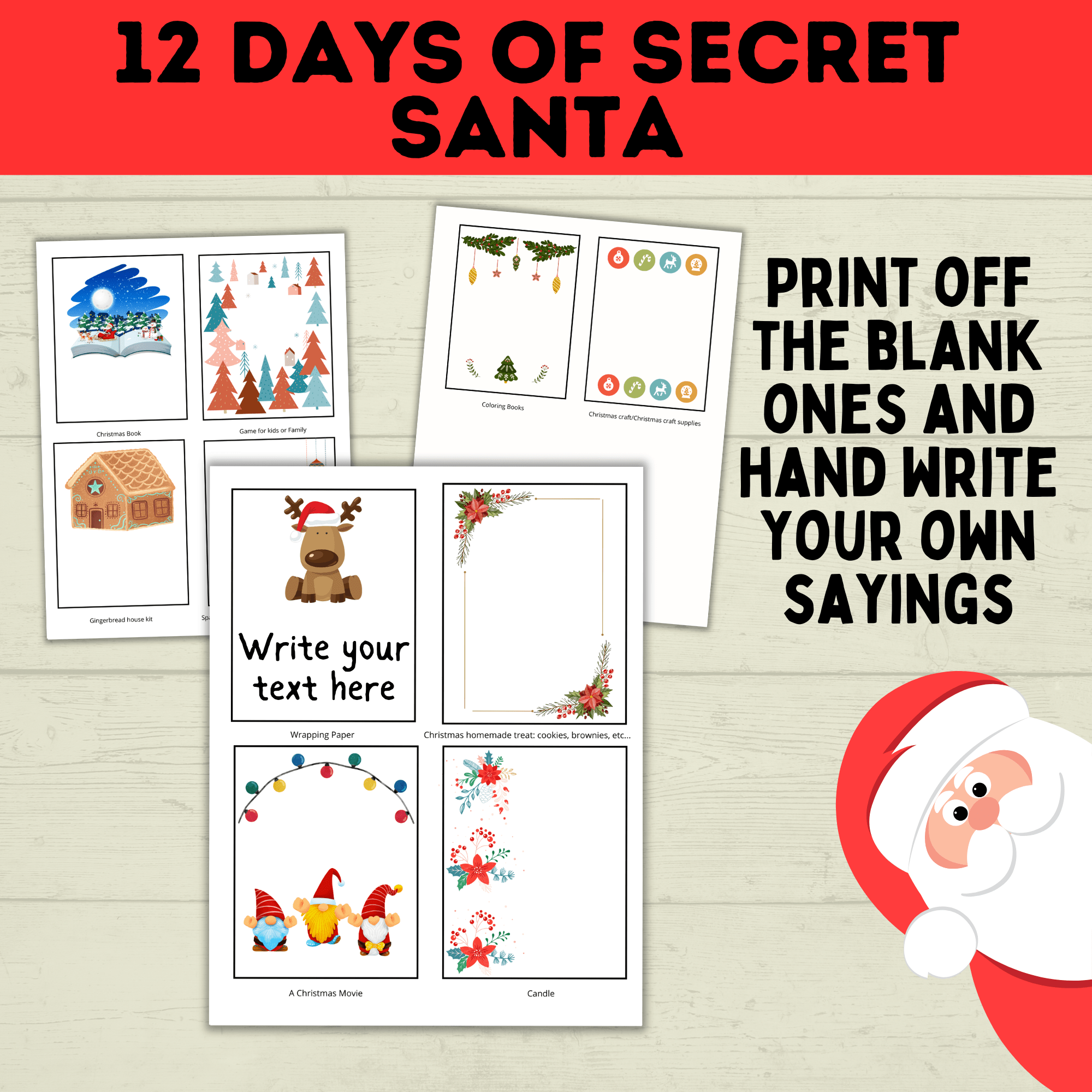 Christmas Gifts | 12 Days of Secret Santa for Kids | Christmas Games | Christmas Activities for Kids | Secret Santa | Christmas Cards |