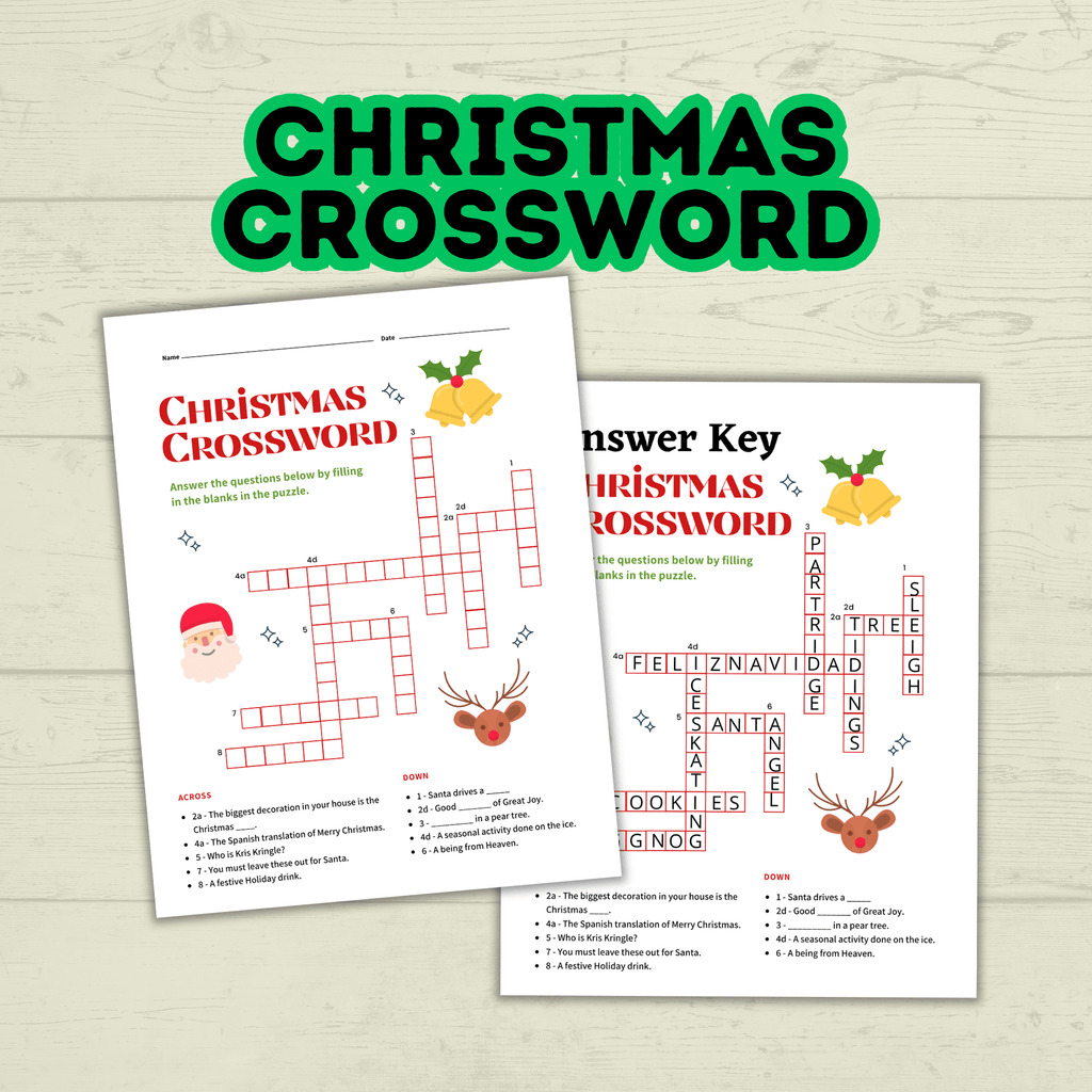Christmas Classroom Party Printable Word Games for Kids, Group Activities, Family Reunion Holiday Game