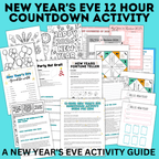 New Year's Eve 12-Hour Countdown Activity for Kids | NYE Games | Kids Games | NYE Printables