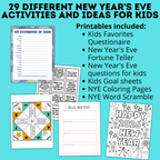 New Year's Eve 12-Hour Countdown Activity for Kids | NYE Games | Kids Games | NYE Printables