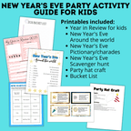 New Year's Eve 12-Hour Countdown Activity for Kids | NYE Games | Kids Games | NYE Printables