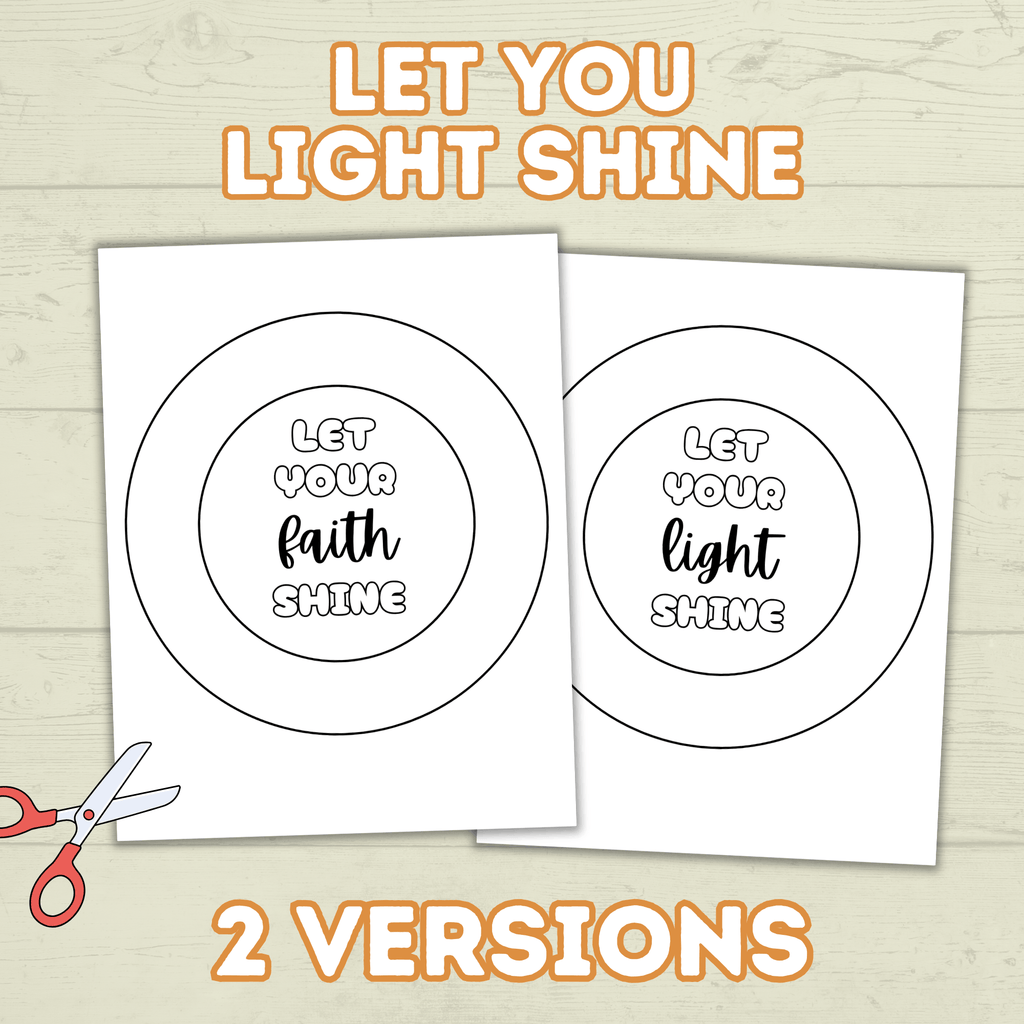 Let your Light Shine Craft, Bible Lesson, Sunday School Craft, Primary Craft, Christian Summer craft, Let your Faith Shine, Faith Craft