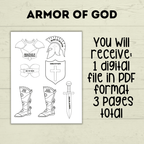Armor of God Bible Lesson Craft, Sunday School Craft, VBS, Christian Activity, Shield of Faith, Ephesians Lesson