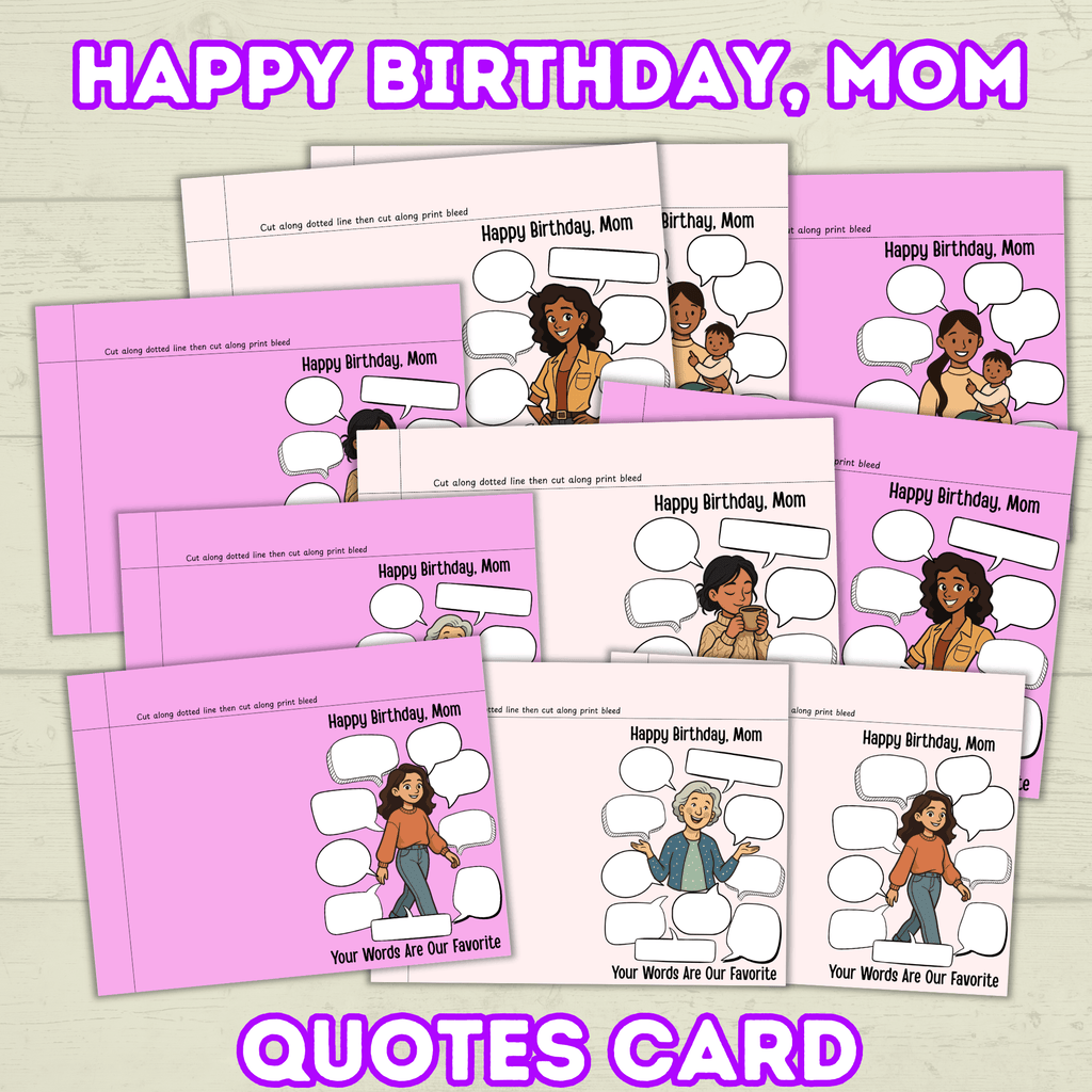 Funny Happy Birthday Mom Card, Birthday Card for Mom, Greeting Card, Quotes Card