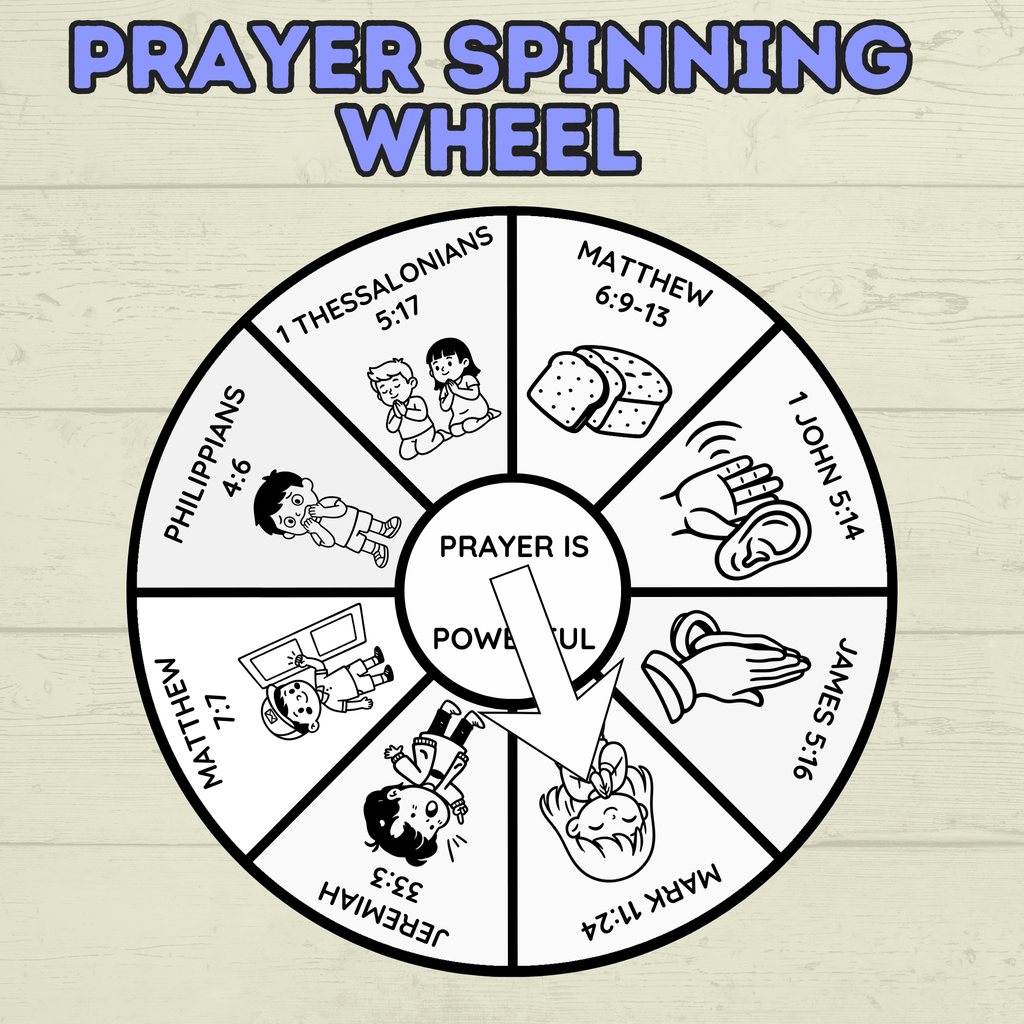 Prayer Spinner Craft, Prayer Craft for kids, Sunday School Craft, Bible Craft