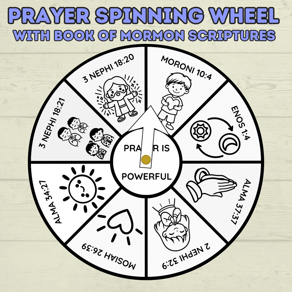 Book of Mormon Spinner Craft, BOM Craft, Sunday School Craft, Prayer Craft