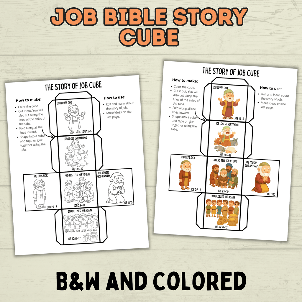 Job Bible Story Cube Craft, Sunday School Crafts, Cube Crafts, Bible Craft
