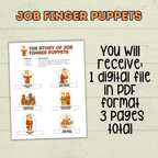 Job finger puppets for Kids, Job Bible Story, Homeschool, Job Craft, Bible Craft, Sunday School