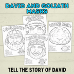David and Goliath Masks, David Craft, Bible Story Craft, Christian Crafts, Homeschool, Bible Lesson, Sunday School