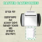 Easter Game, Family Easter Game, Easter Category Cards, Sunday School Activity, Think Fast Game, Bible Game, Spring Word Game, Easter Quiz