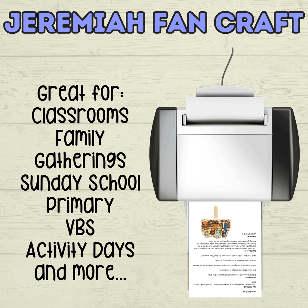 Jeremiah Craft, Sunday School Craft, Kids Craft, Bible Lesson, Old Testament, Homeschool, Fan Craft