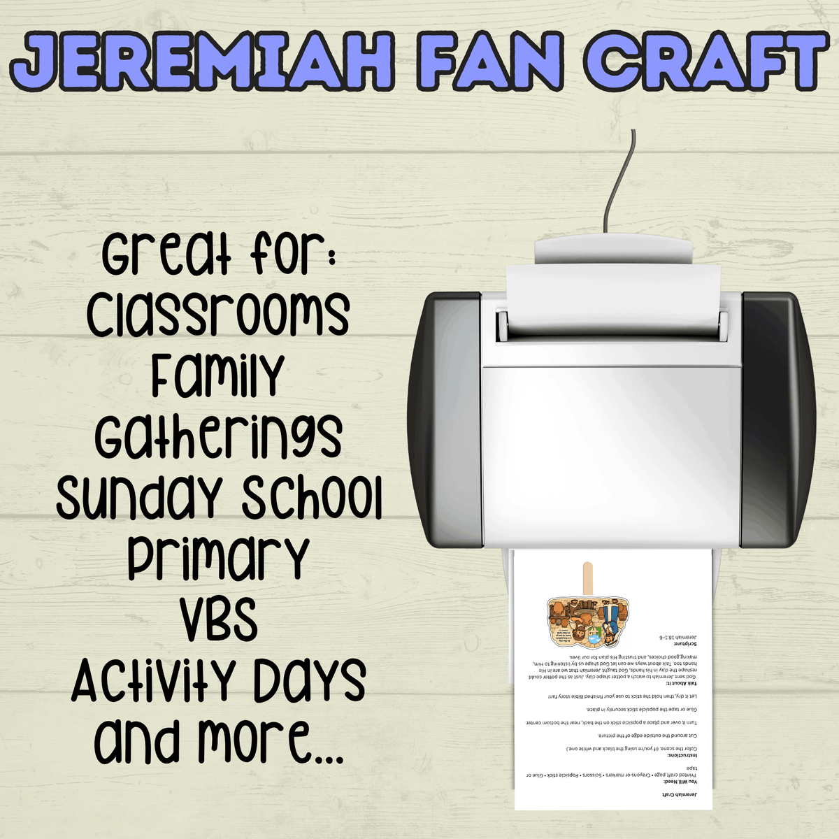 Jeremiah Craft, Sunday School Craft, Kids Craft, Bible Lesson, Old Testament, Homeschool, Fan Craft