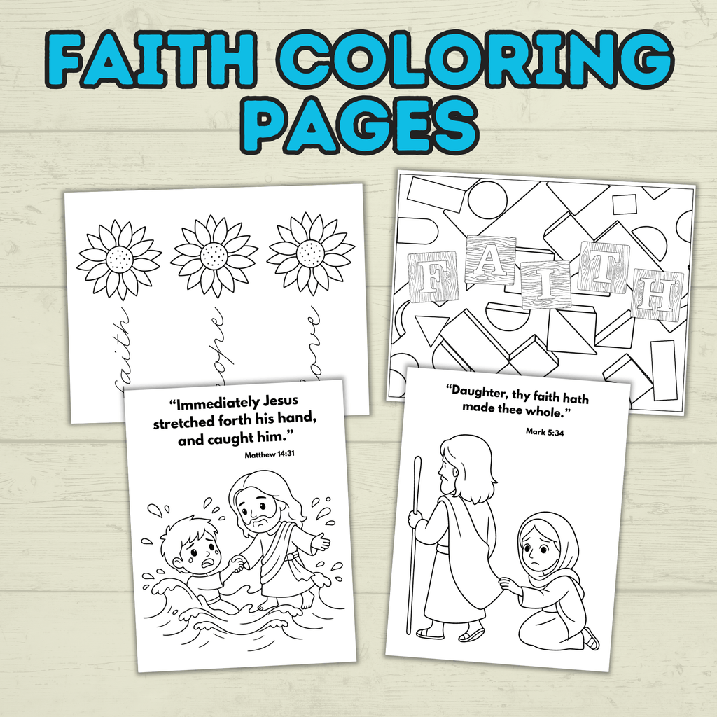 Free Faith Coloring Pages for Kids and Families for Sunday School and Church