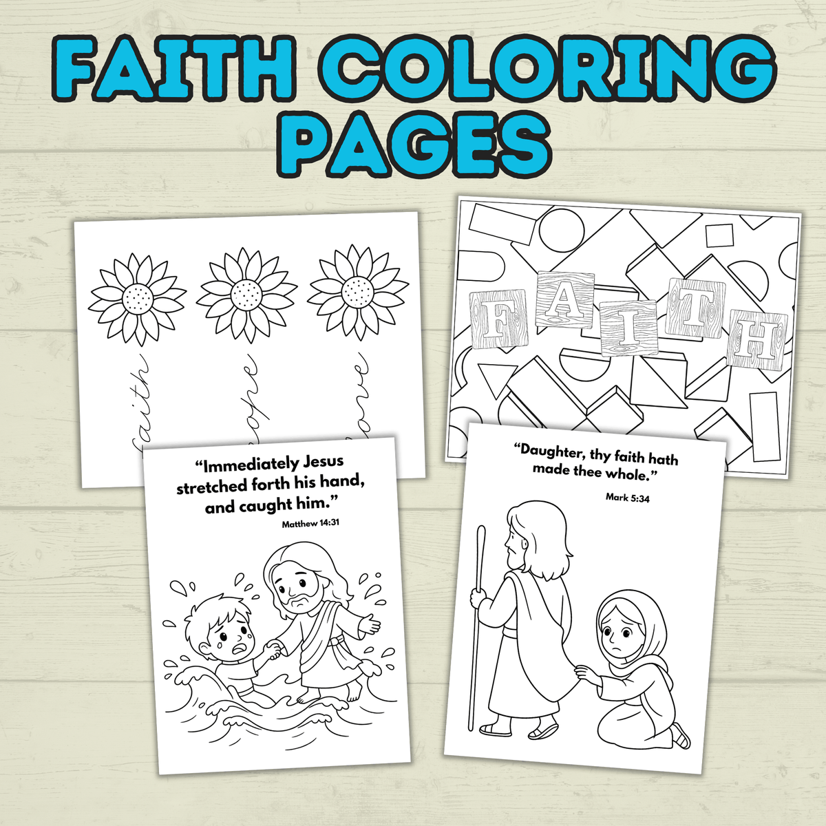 Free Faith Coloring Pages for Kids and Families for Sunday School and Church