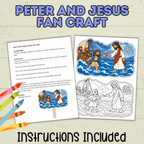 Jesus and Peter Walking on Water Craft, Sunday School Craft, Bible Crafts, New Testament, Homeschool, Christian Activity, Faith Lesson, VBS