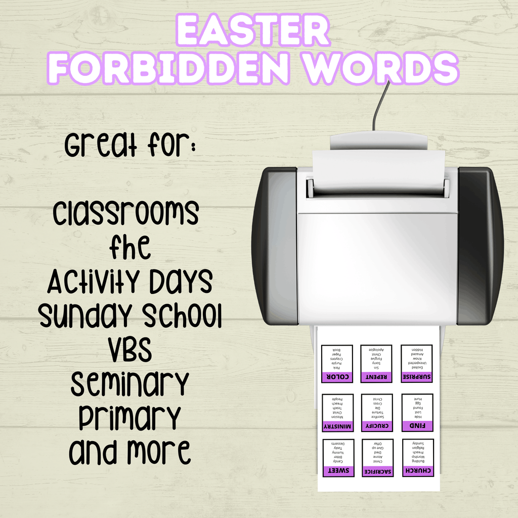Easter Forbidden Words Game, Teen and Youth Activities, Bible Games, Church Games, Easter Word Game, Classroom Game, Sunday School, Spring