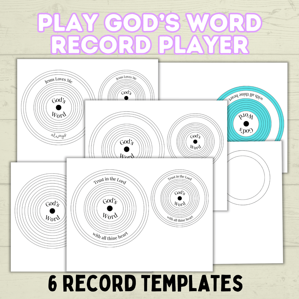 Sunday School Craft, Record Player Craft, God's Word Craft, Bible Craft, Scripture Craft, Bible Lesson, Christian Activity, Cut and Paste