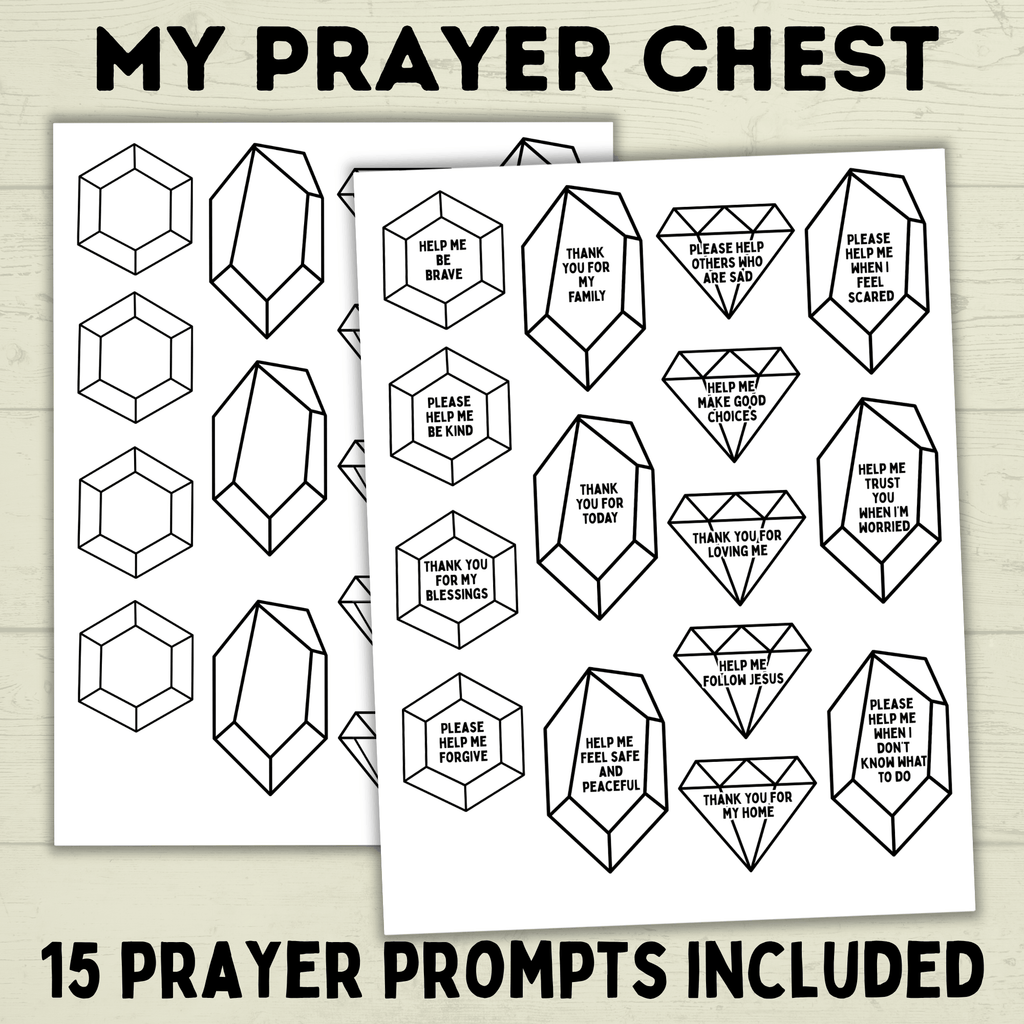 Treasure Chest Craft, Prayer Craft for Kids, Sunday School Craft, Bible Activity, Homeschool, Prayer Chest, Prayer Prompts, Prayers for kids