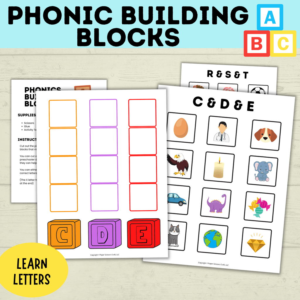 Phonic Letter Building Blocks | Phonics Activities | Alphabet Matching | Letter Sound Games | Phonic Puzzles | Preschool Crafts | Toddler