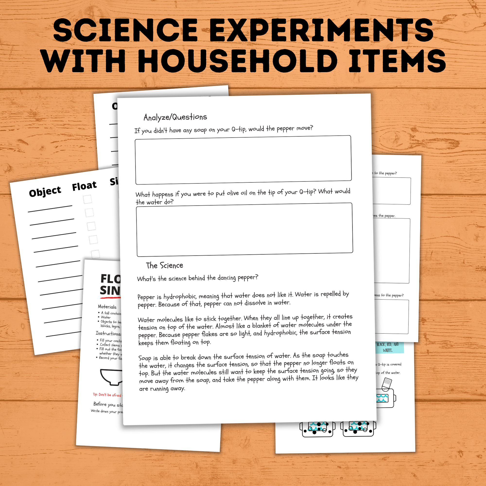 Kids Science Experiments | Kids STEM | Science Experiment Printables | Science Project for Kids | Science Experiment Sheet | Kids Science