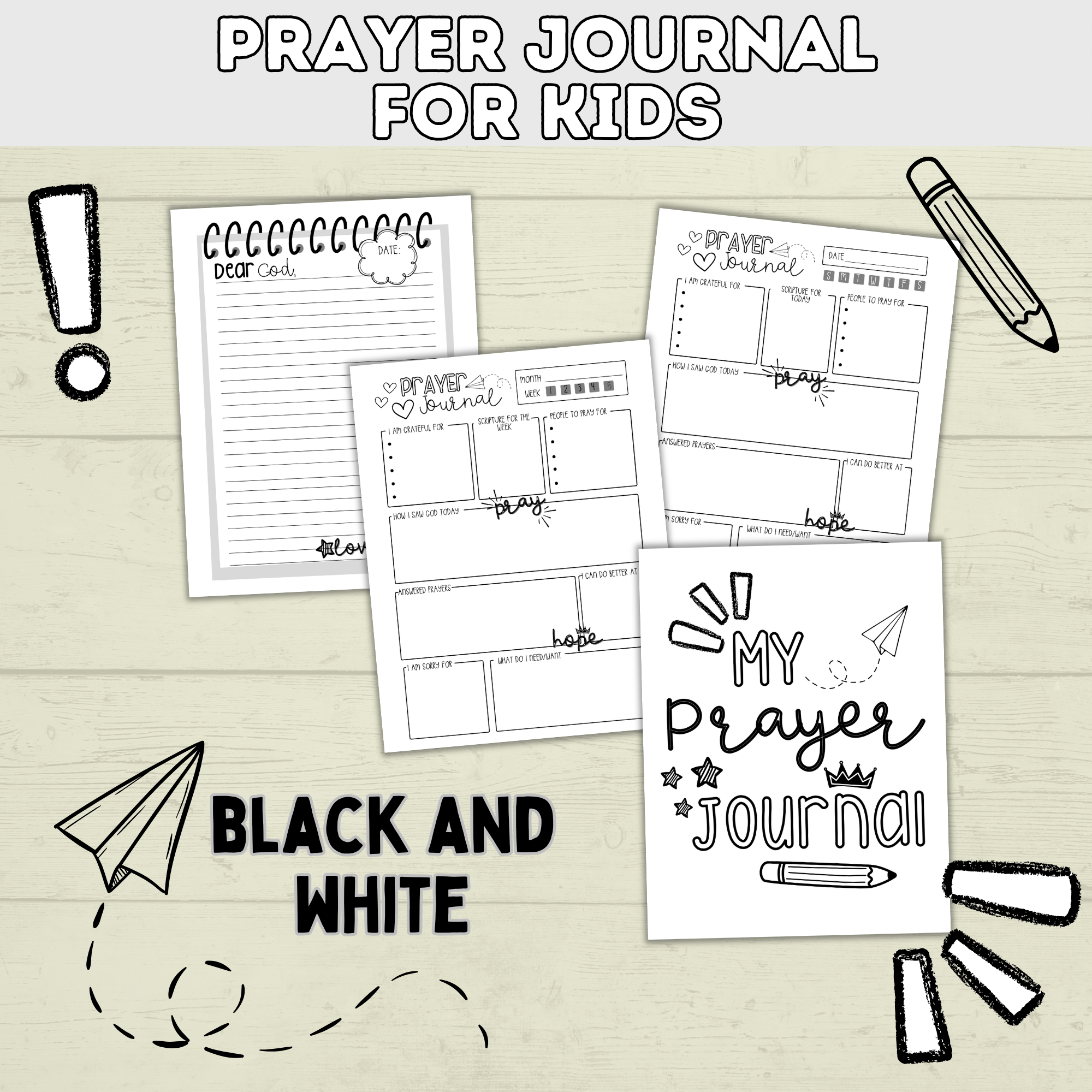 Prayer Journal for Kids | Kids Prayer Printables | Kids Prayer Activities | Letter to God | Kid's Journal | Teach Kids to Pray | Sunday