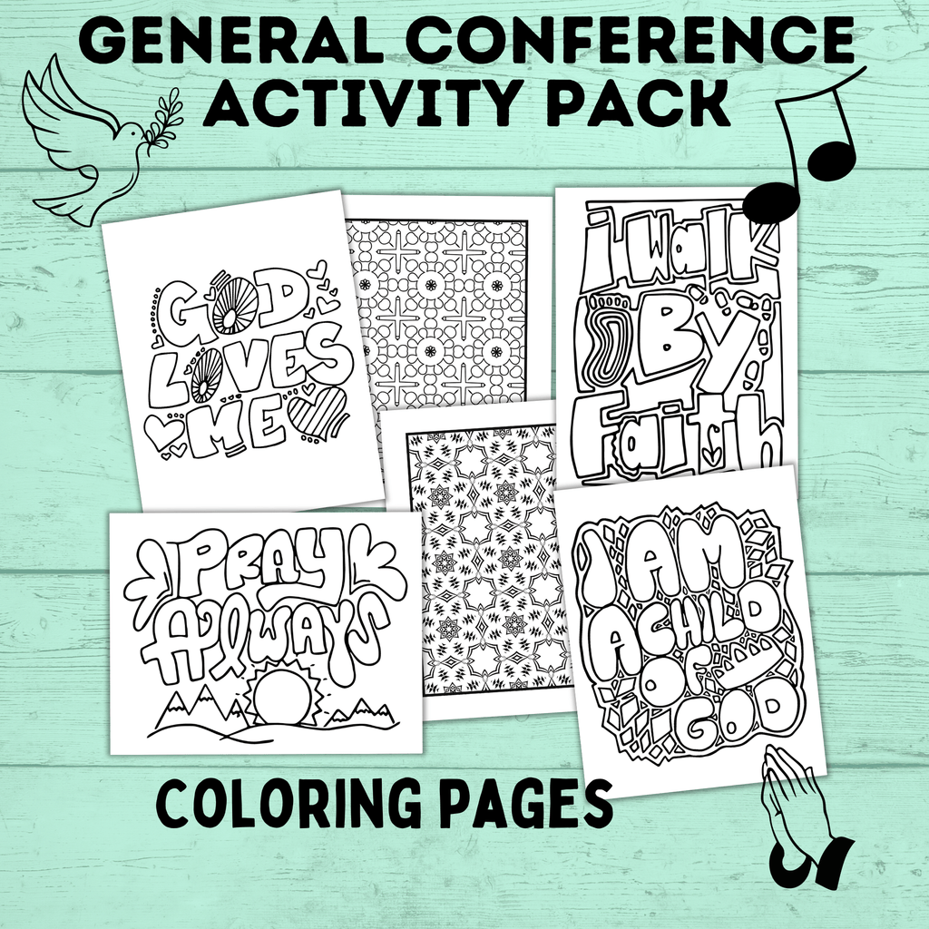 General Conference Activity Pack for Kids | Activity Pages for Kids | Kids Printables | Conference Printables | PDF download | Church