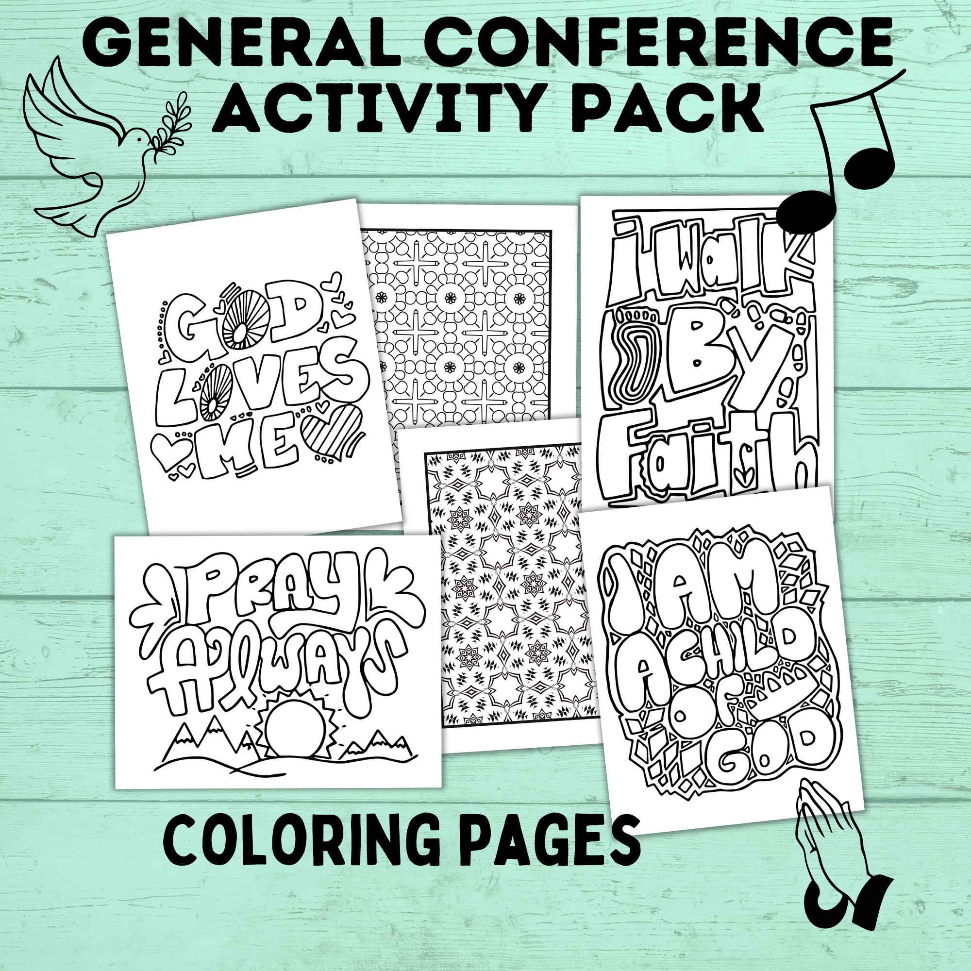 General Conference Activity Pack for Kids | Activity Pages for Kids | Kids Printables | Conference Printables | PDF download | Church