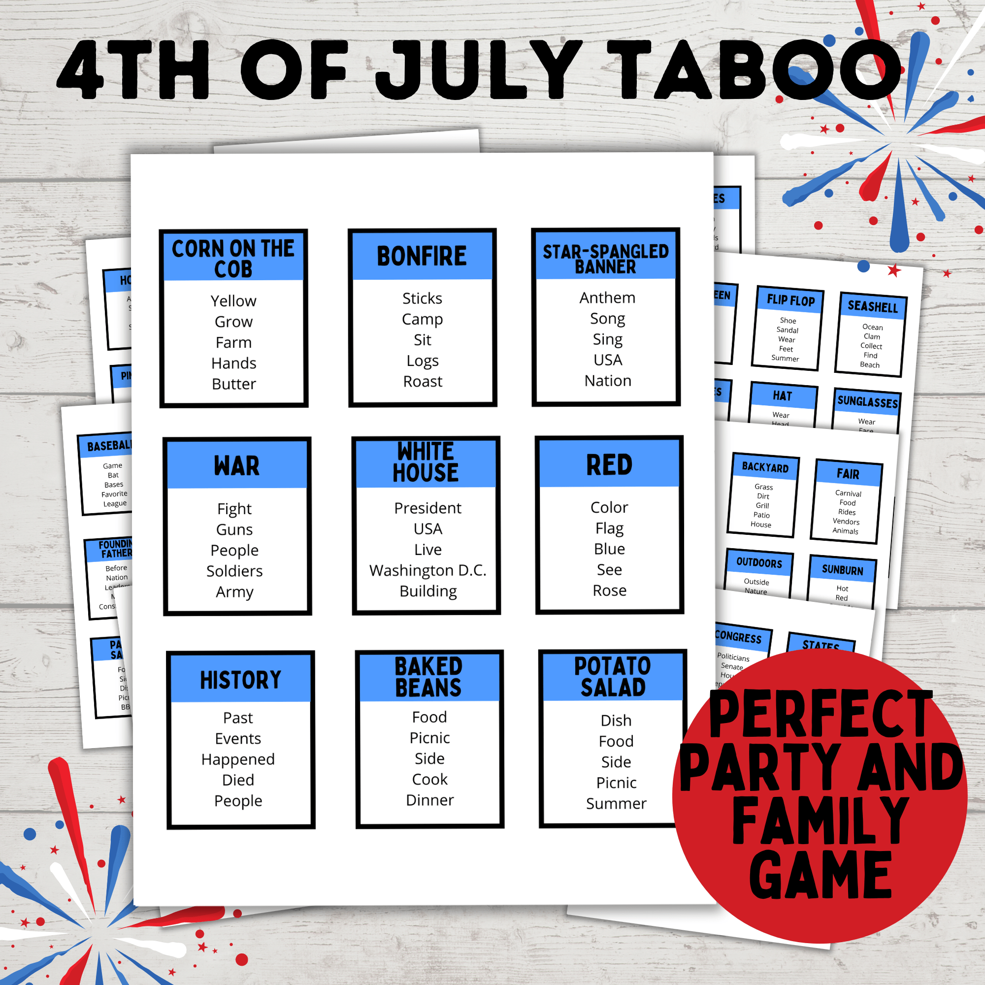 4th of July Taboo Game for Kids and Adults | Games for Kids