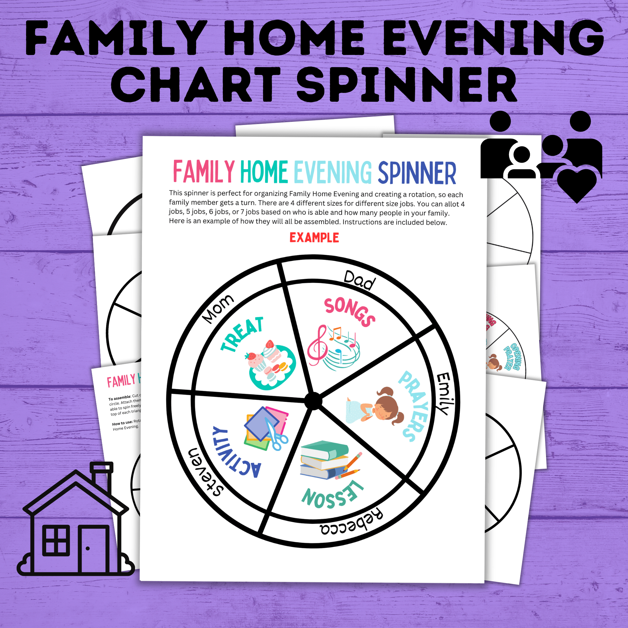 Family Home Evening Schedule Spinner | FHE Scheduler | FHE Chart