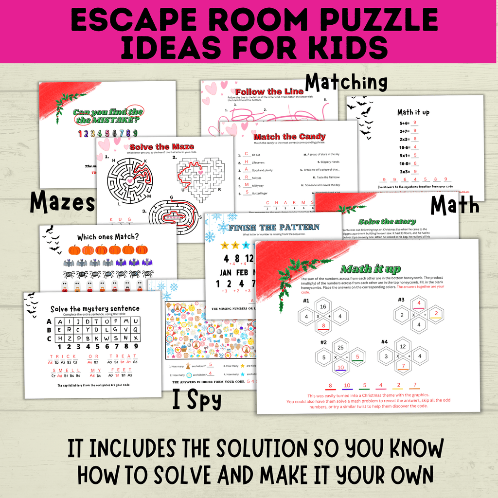 Escape Room Puzzles | Escape Room Ideas | Escape Room Games | Games for Kids | Party Games | Puzzles for Kids | Printable Escape Room