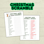 Christmas Classroom Party Printable Word Games for Kids, Group Activities, Family Reunion Holiday Game