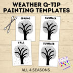 Q Tip Painting Weather Printable | Preschool Activity PDF | Preschool Craft | Weather Activities | Preschool Lesson | Preschool Activities